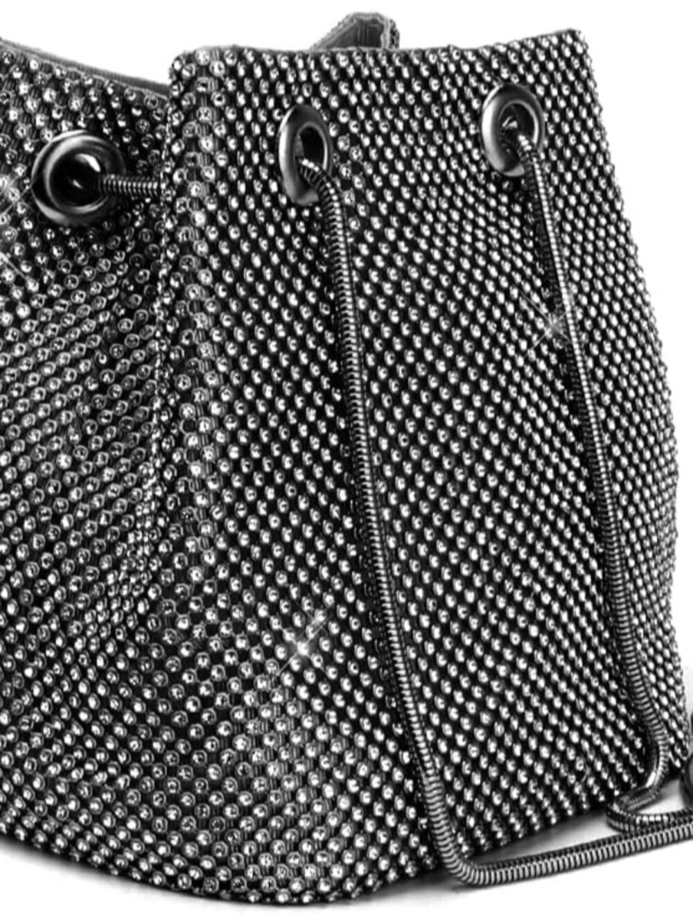 Women's Evening Bag- Upgraded Size Full Rhinestones Bucket Bag Shining Bag Shoul